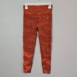 Gymshark Adapt Camo Seamless Leggings Color Storm Red/Cherry Brown Womens Small